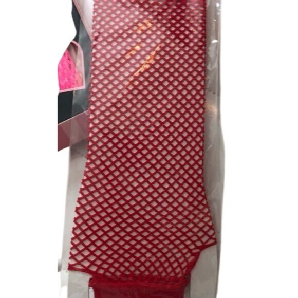 Leg Avenue Neon Pink Spandex Long-Sleeved Industrial Net Shirt Net Gloves & Mask - Picture 7 of 7